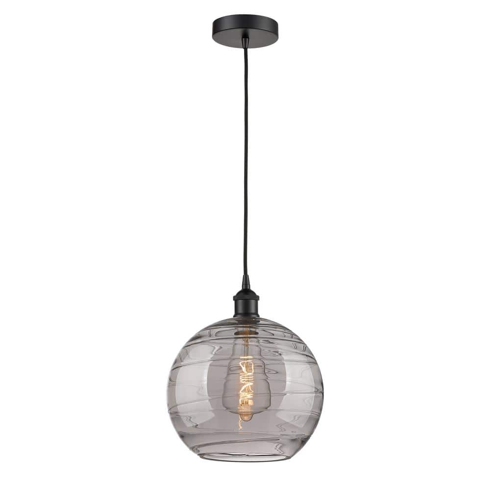 Innovations Lighting Athens Deco Swirl 1 - Light Pendant in  Matte Black
