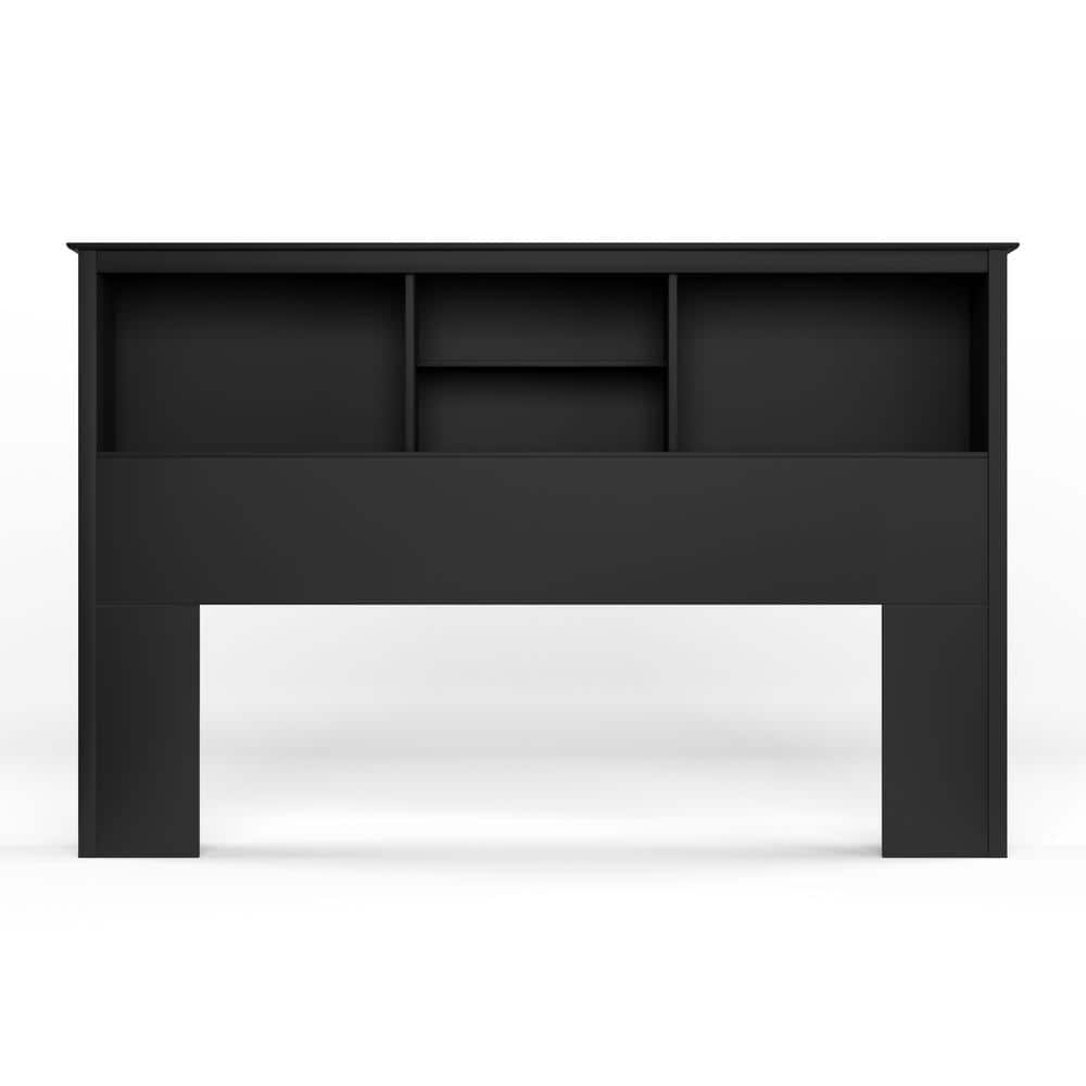 Prepac Freestanding Full/Queen Bookcase Headboard,  Black