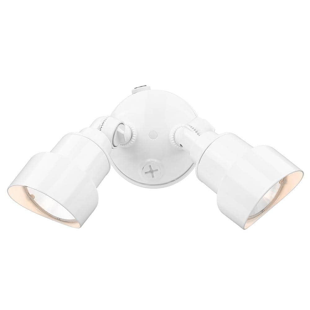 Acclaim Lighting LFL2WH 2-Light Gloss White Integrated LED Adjustable Head Floodlight