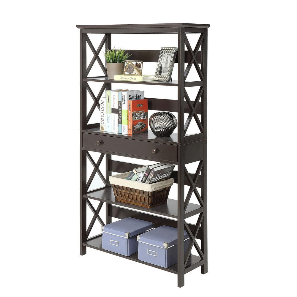 Convenience Concepts Oxford 5-Tier Bookcase with Drawer, Multiple Finishes