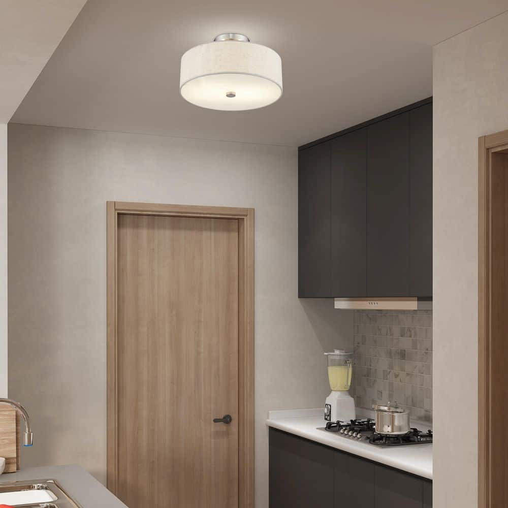 Livex Lighting Meridian 2 - Light Semi-Flush Mount in  Brushed Nickel