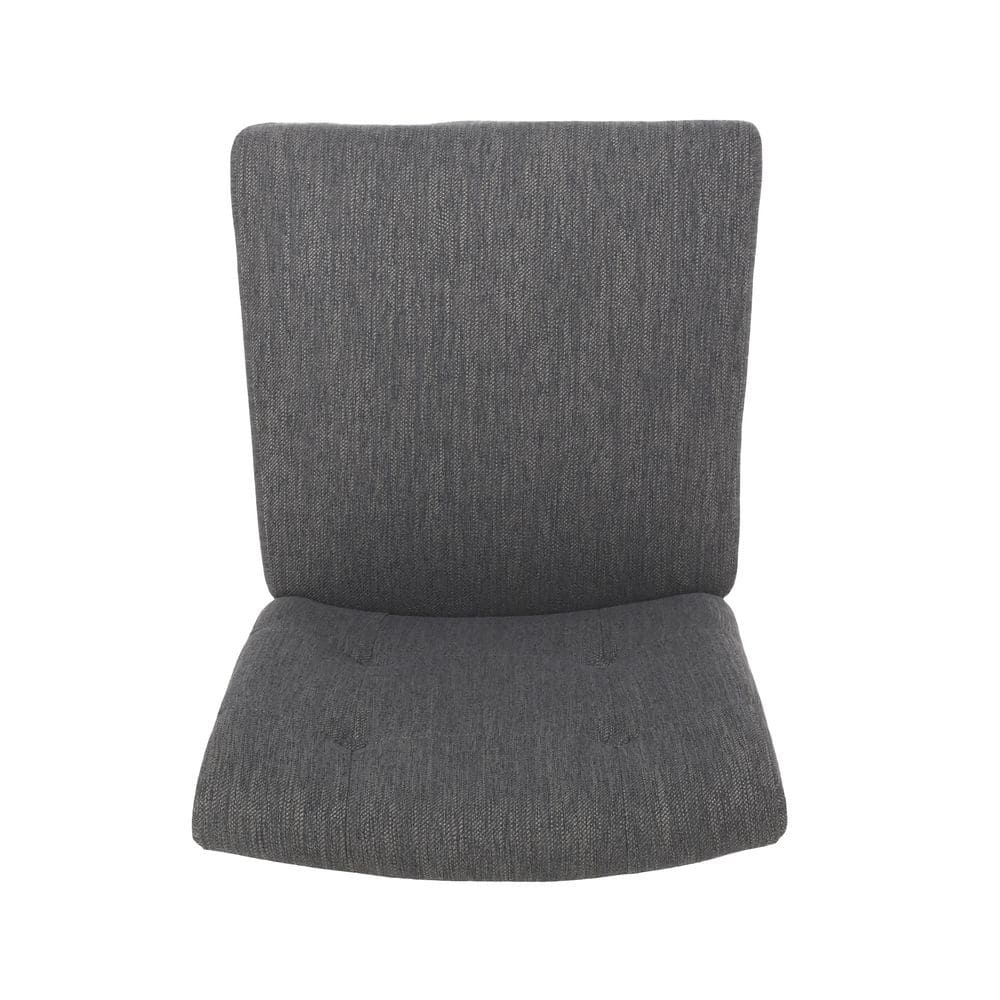 Noble House Darke Fabric Button Tufted Counter Stools, Set of 2, Charcoal and Gray