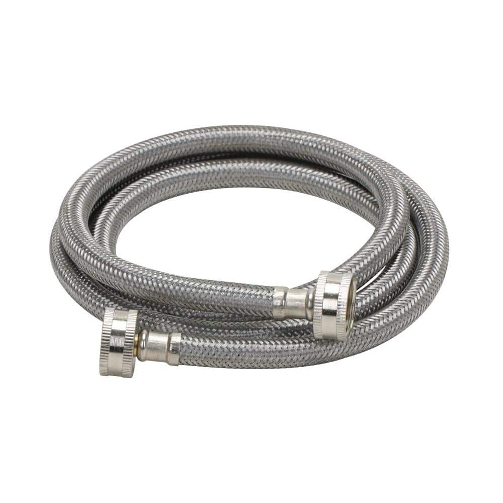 Fluidmaster B9WM48 Washing Machine Connector, Braided Stainless Steel - 3/4 Hose Fitting x 3/4 Hose Fitting, 4 Ft. (48-Inch) Length