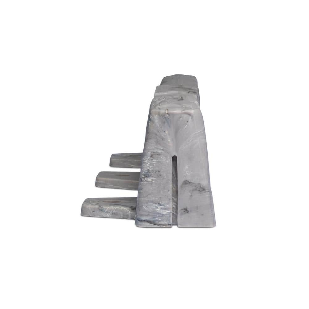 Slate Gray Faux Stone No-Dig Landscape Edging Kit with Anchoring Spikes