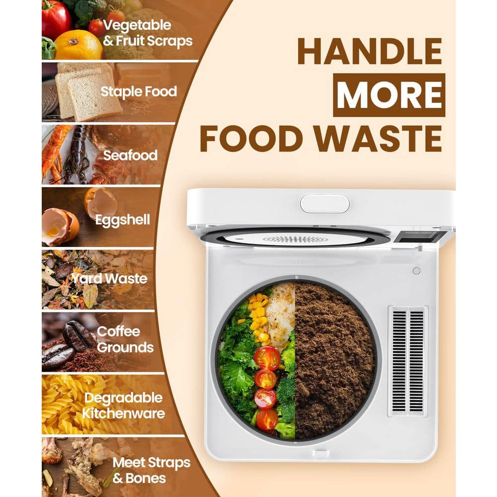 Electric Composter for Kitchen, 3.3L, Smart Compost Bin, Odorless/Auto-Cleaning, 2 Modes, Blade Upgrade, Food Waste to Fertilizer