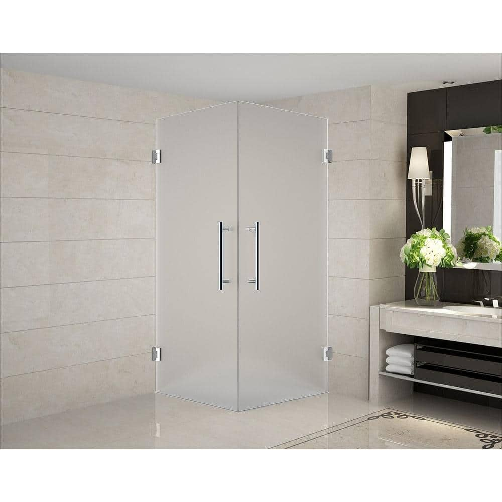 Vanora Completely Frameless 32" x 72" Square Hinged Shower Enclosure