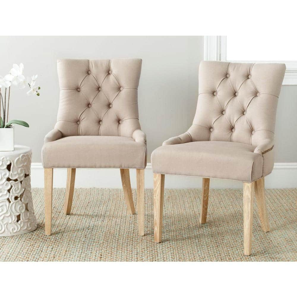 Antique Gold Velvet and Wood Dining Chairs Set of 2