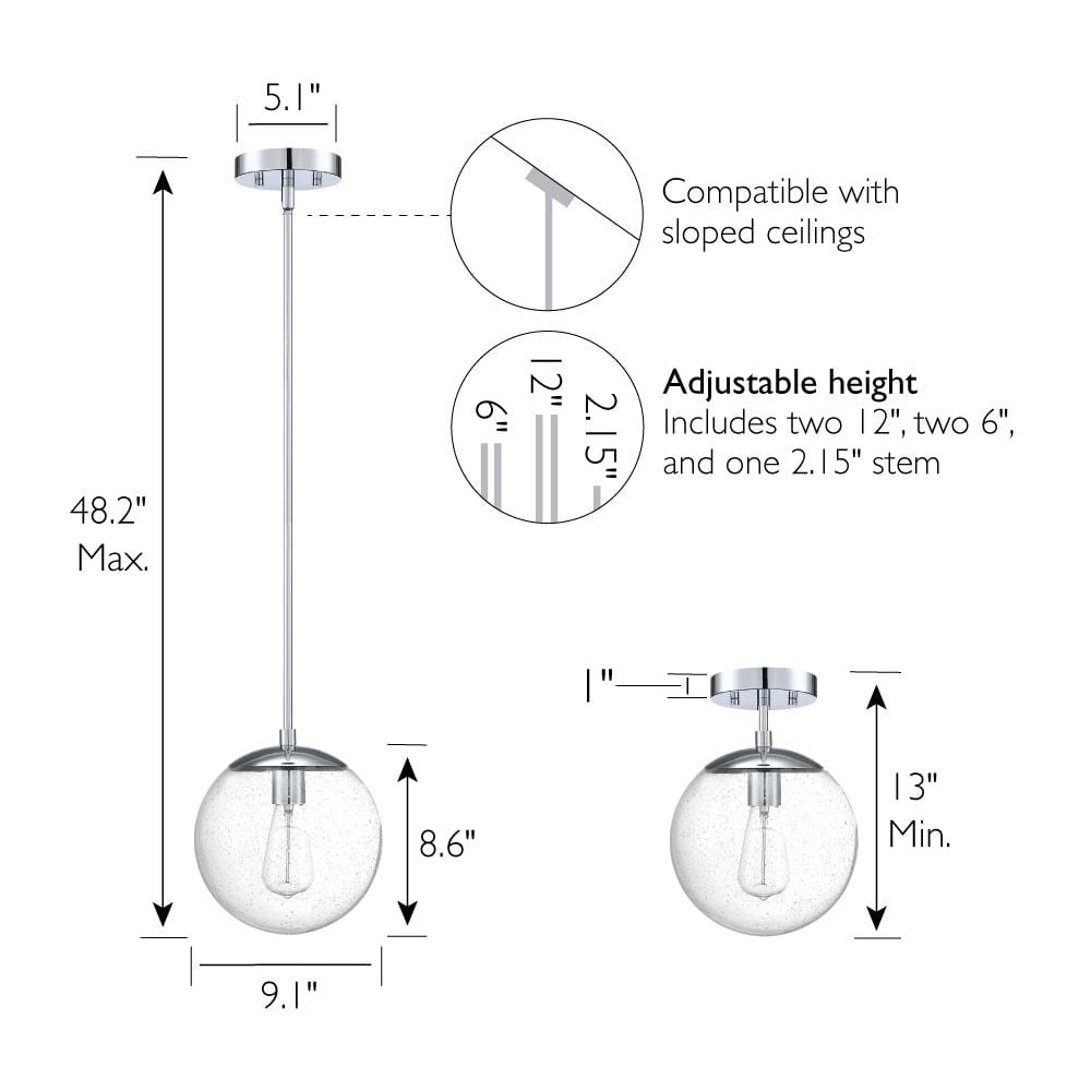 Design House  Gracelyn Pendant Light in Polished Chrome