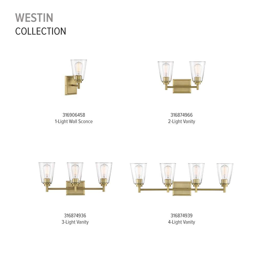 DESIGNERS FOUNTAIN Westin 1-Light Wall Sconce, Brushed Gold, 95701-BG