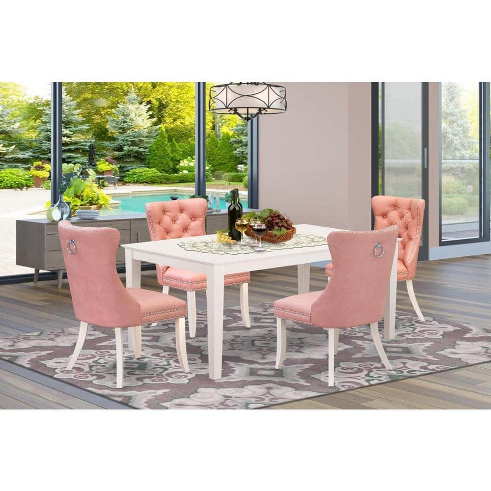 East West Furniture 5 Piece Dining Table Set Consists of a Rectangle Kitchen Table