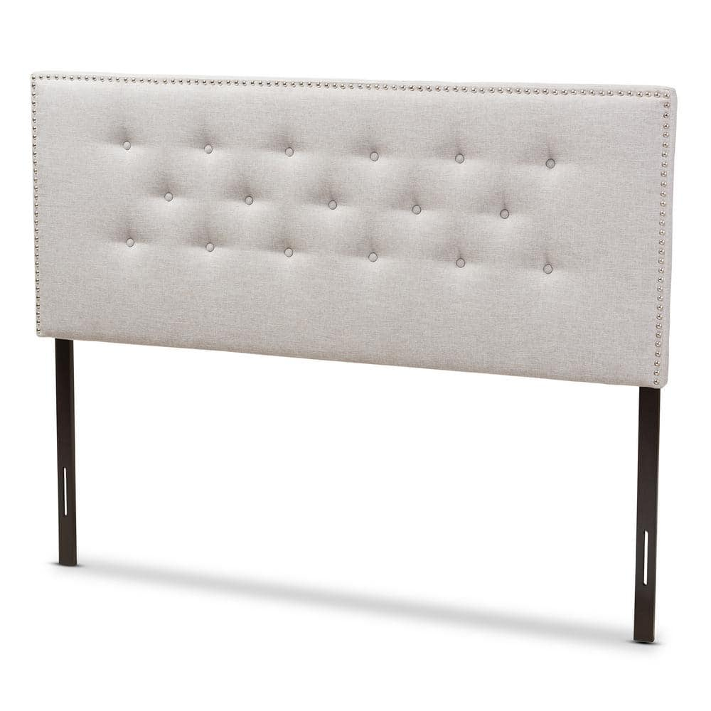 Baxton Studio Windsor Modern and Contemporary Greyish Beige Fabric Upholstered King Size Headboard,Wholesale Interiors
