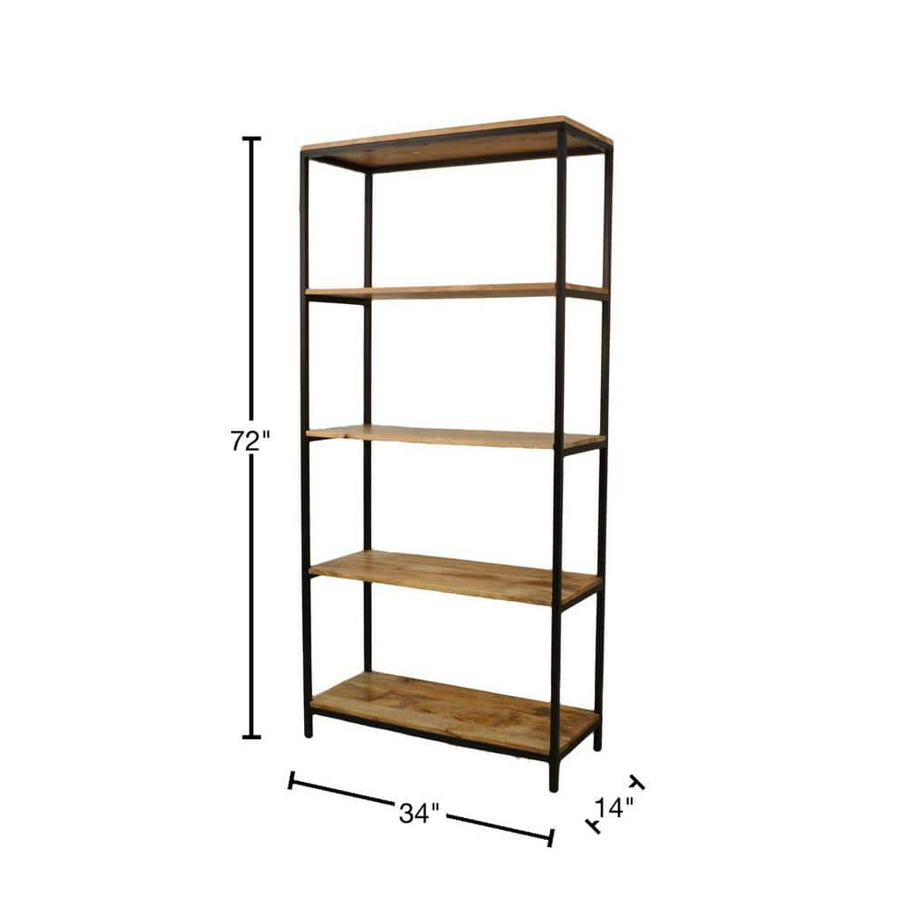 Carolina Classics Isaac Tall Bookcase in Natural Mango and Black