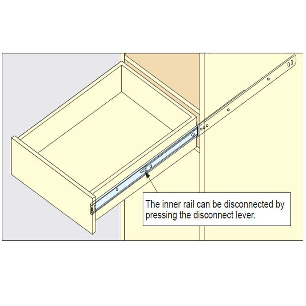 10 in. Full Extension Ball Bearing Side Mount Drawer Slide (15-Pair)