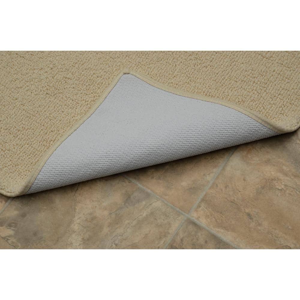 Garland Rug Queen Cotton Washable Bath Rug Set, 3 Piece Set (21"x34" Bath Rug, Contour Rug, & Toilet Lid) Natural