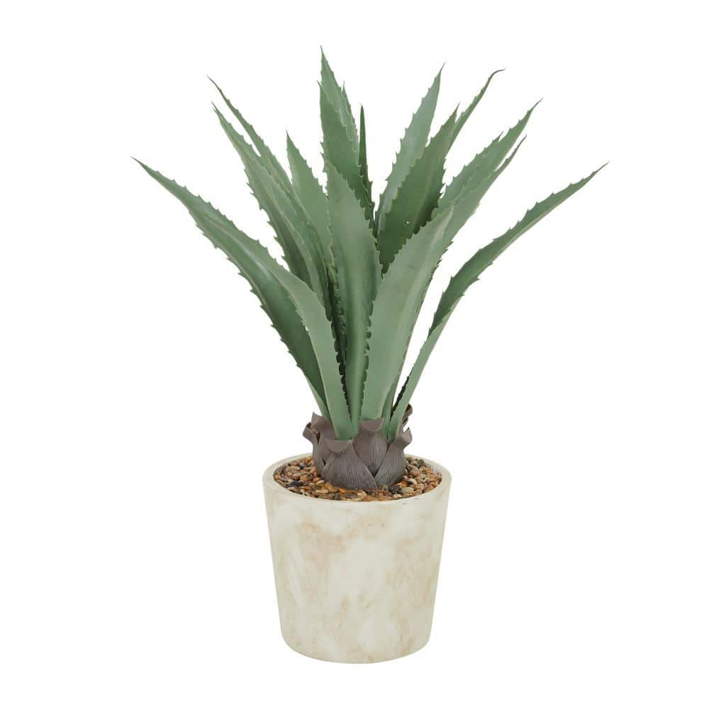 DecMode 31" Artificial Agave Plant in Realistic Leaves and Beige Ceramic Pot