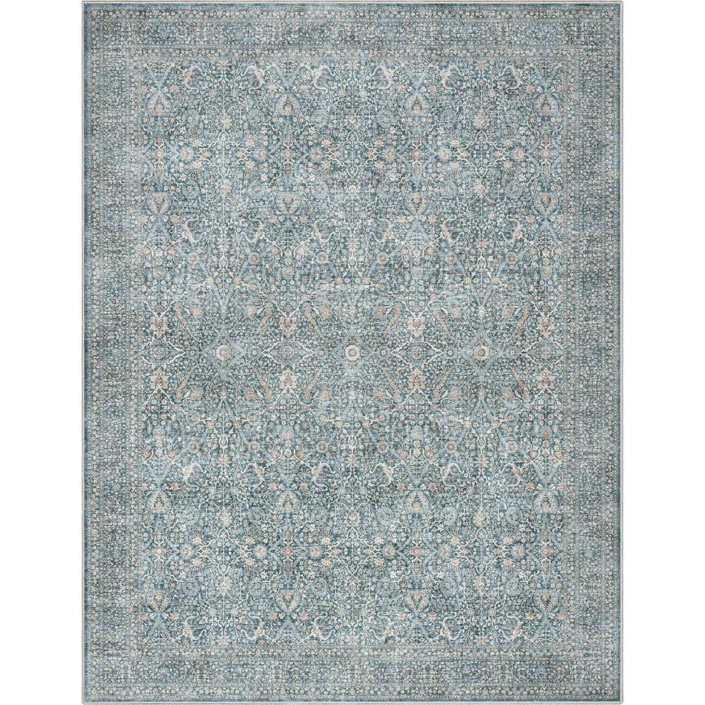 Well Woven Asha Lilith Vintage Oriental Blue Red 7'7" x 9'10" Area Rug