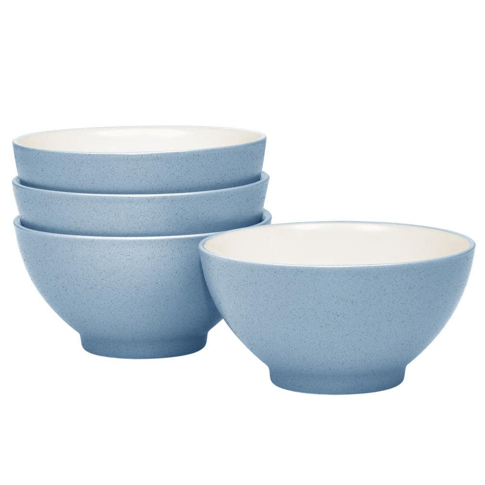 Ice Blue Ceramic Rice Bowls Set of 4