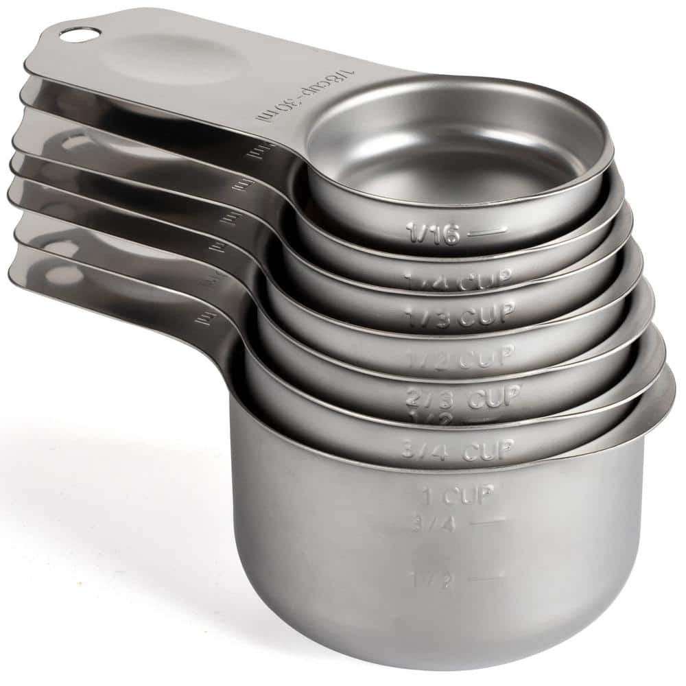 hghfhj  7-Piece Premium Stainless Steel Measuring Cups Set - Accurate  Magnetic  Easy Storage  and Durable for Liquid  Baking  and Kitchen Essentials - Compact and Space-Saving Design