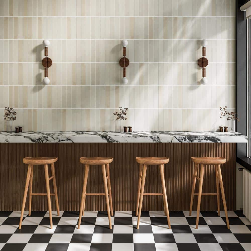 Celine 2.5" x 12" Porcelain Mosaic Sheet Wall & Floor Tile