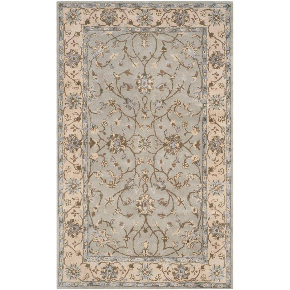 SAFAVIEH Heritage Rida Traditional Wool Area Rug, Beige/Grey, 4' x 6'