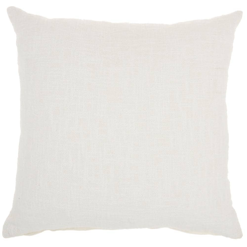 Mina Victory Life Styles Solid Woven Cotton Throw Pillow in White