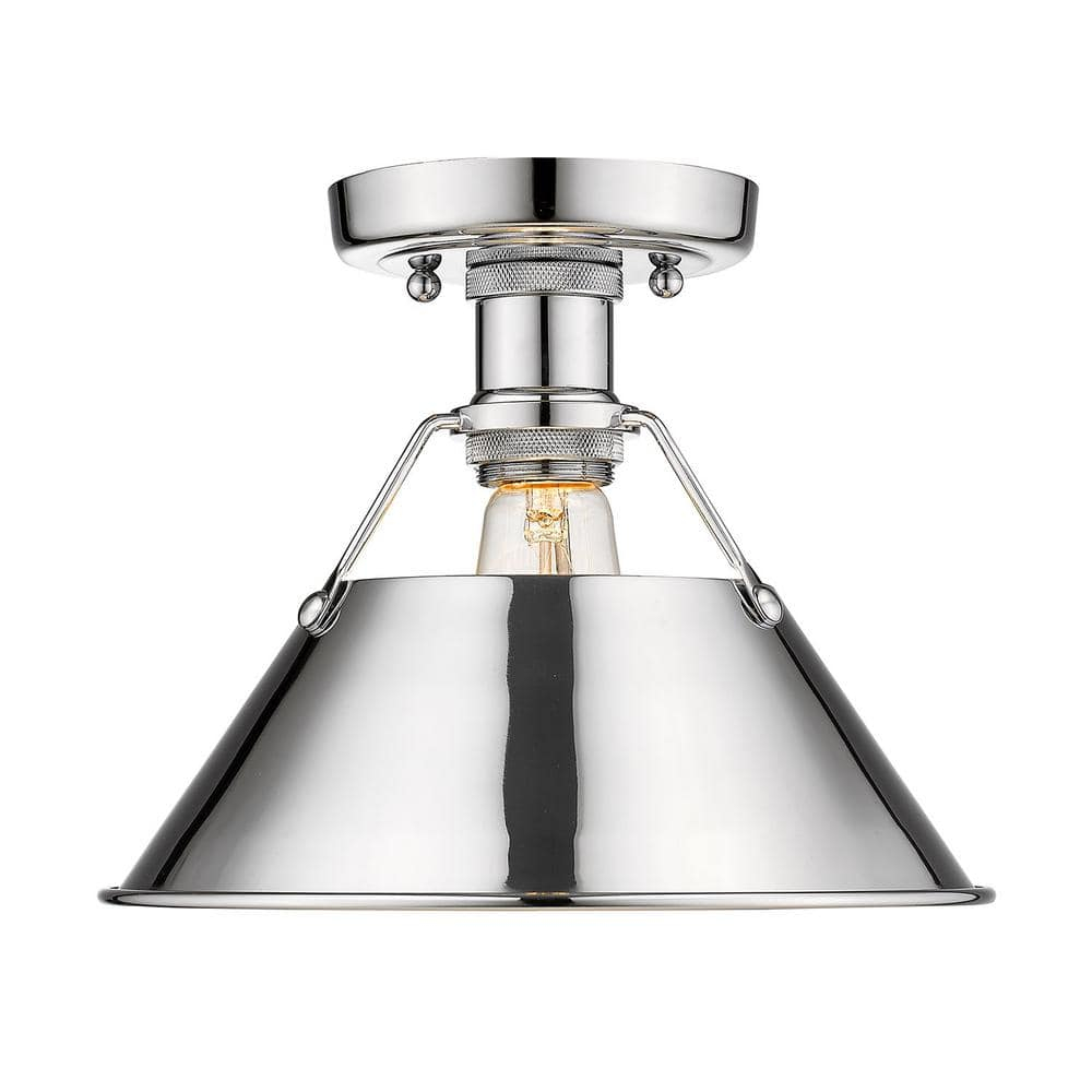 Golden Lighting Orwell 1-Light Flush Mount in Chrome
