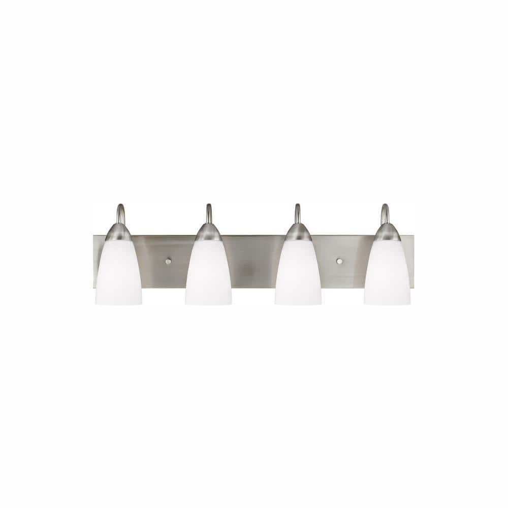 Generation Lighting Seville 28.375-in 4 -Light Brushed Nickel Traditional Vanity light