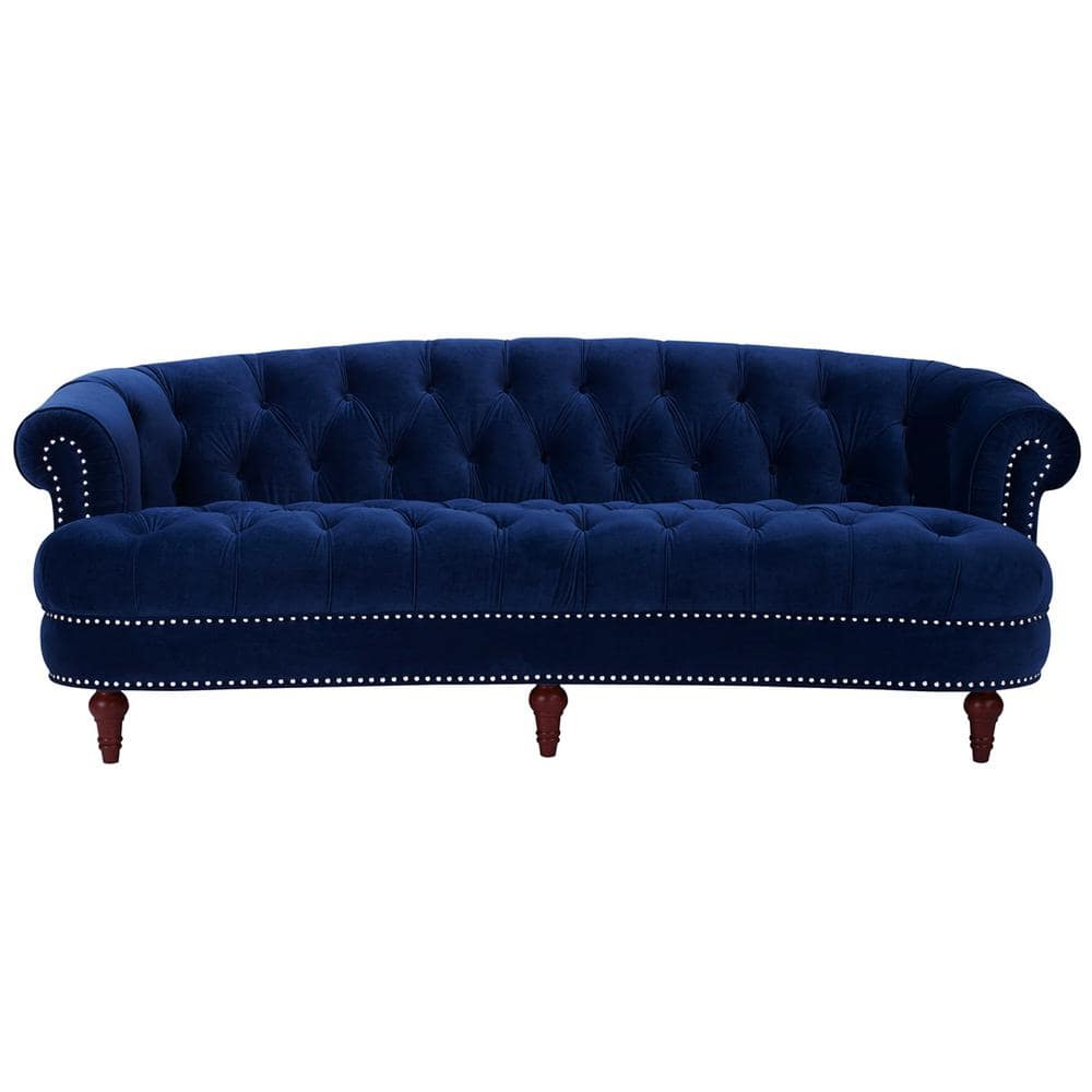Jennifer Taylor Home La Rosa 84" Victorian Chesterfield Living Room Tufted Sofa Couch, Navy Blue