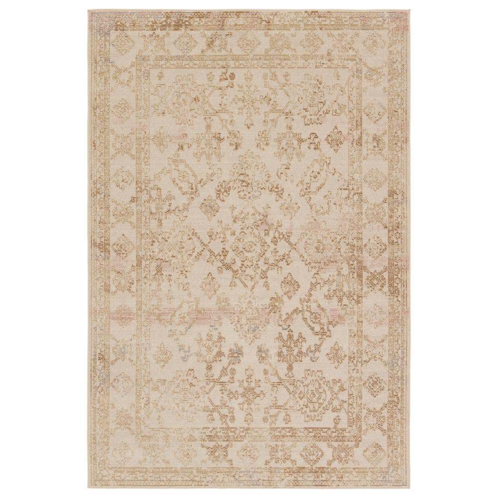 Jaipur Living Indoor Outdoor 2x4 Area Rug, Boho, Gold/Ivory