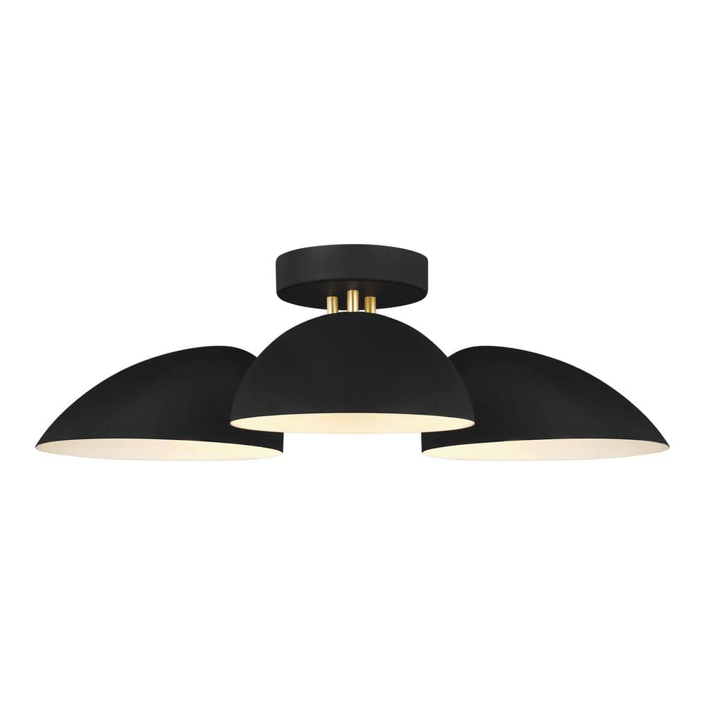Midnight Black 3-Light Flush Mount Ceiling Fixture by Ellen DeGeneres