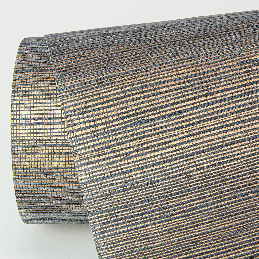Slate and Bronze Grasscloth Removable Wallpaper Roll