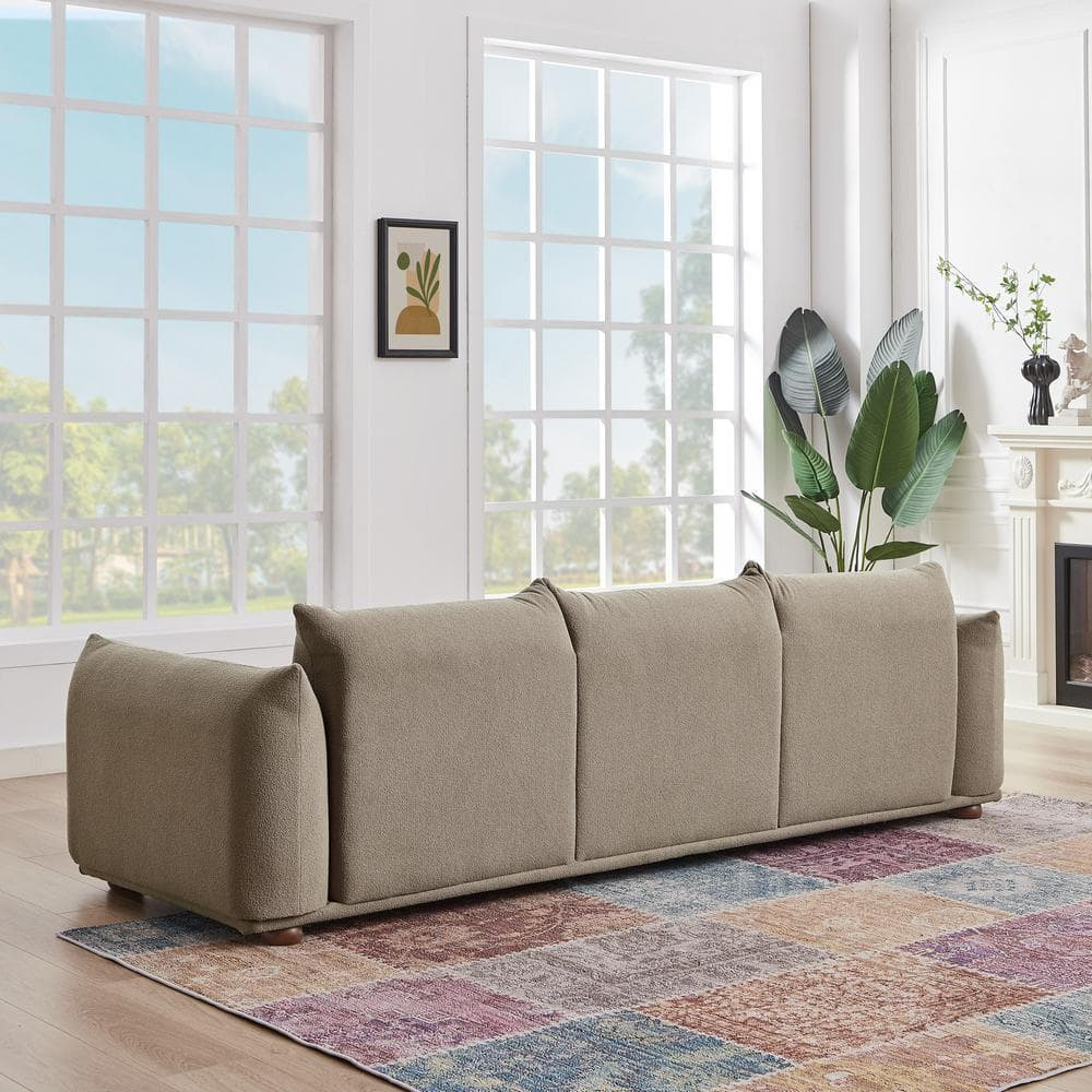 Arter Mid-Century Modern Living Room Luxury Boucle Fabric Couch in Mocha
