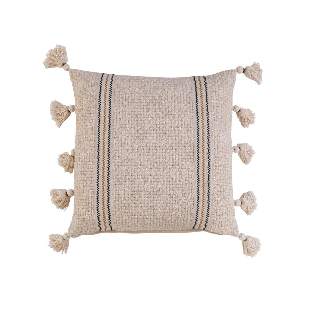 Creative Co-Op Striped Linen Throw Pillow
