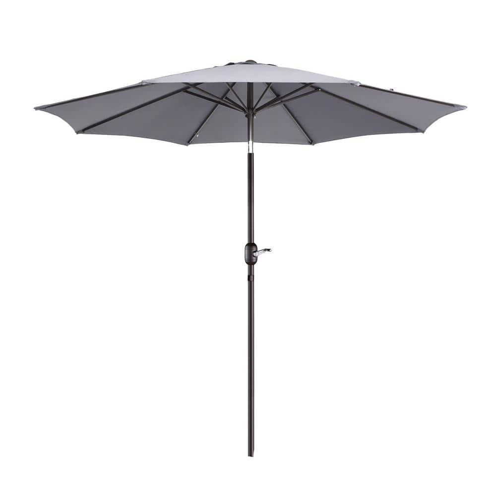 Villacera 9FT Outdoor Patio Umbrella Shade with Auto Tilt, Gray