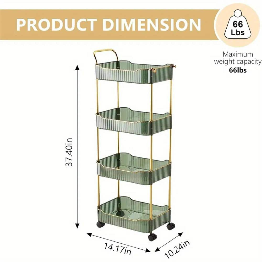 Four-Tier Metal and Plastic Kitchen Cart