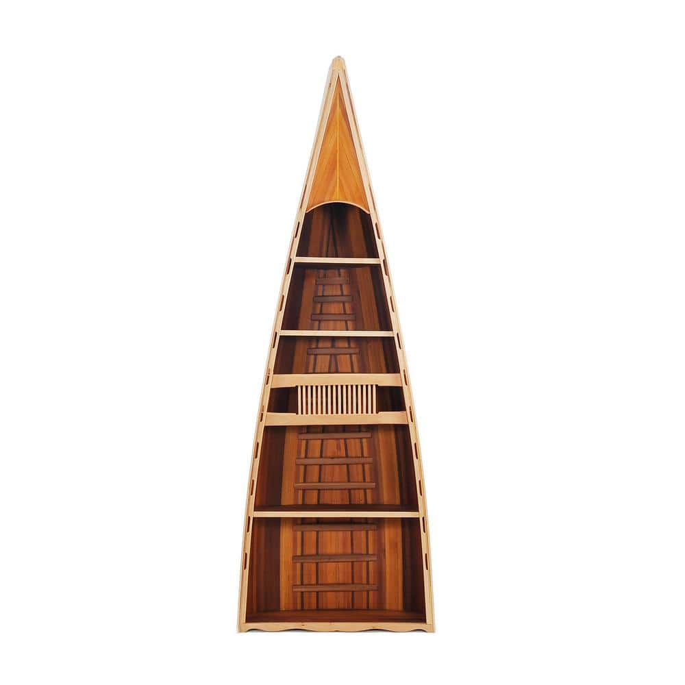31" x 90" x 20.5" Wooden Canoe  Book Shelf