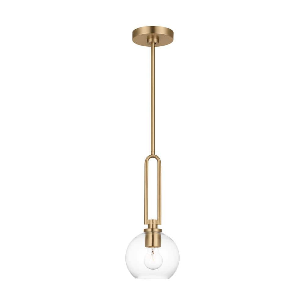 Codyn Satin Brass Mini Globe 1-Light Indoor/Outdoor Pendant