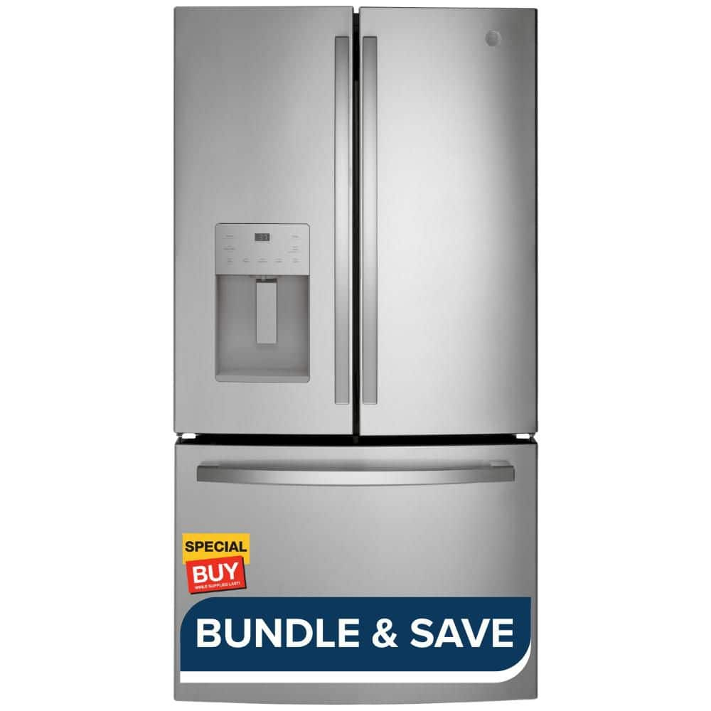 GE Appliances GE Energy Star 20.6 Cu Ft Fingerprint Resistant Counter Depth French Door Refrigerator