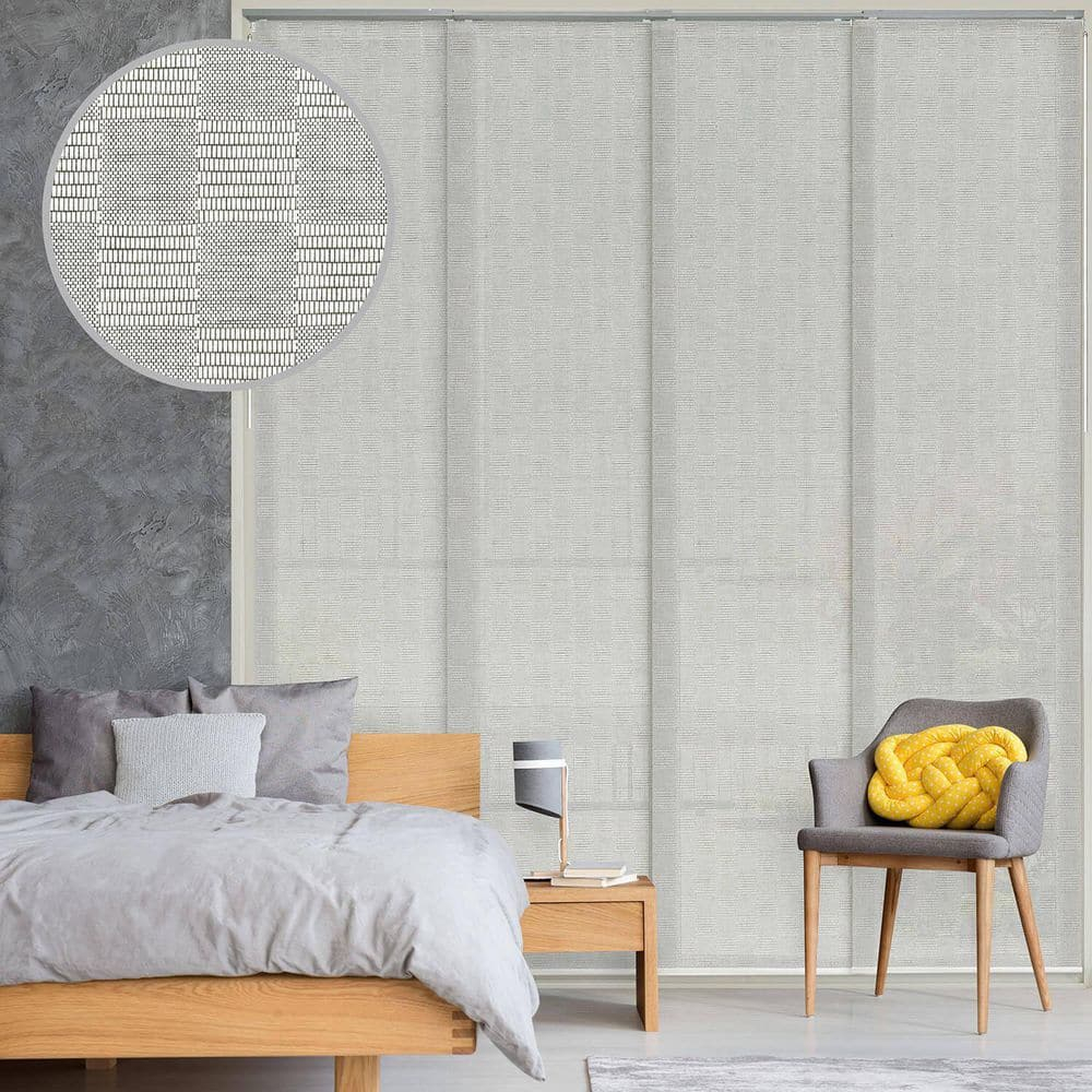 Bishop Sheer Adjustable Sliding Hanging Room Divider with 23 in. Slats Up to 86 in. W x 96 in. L