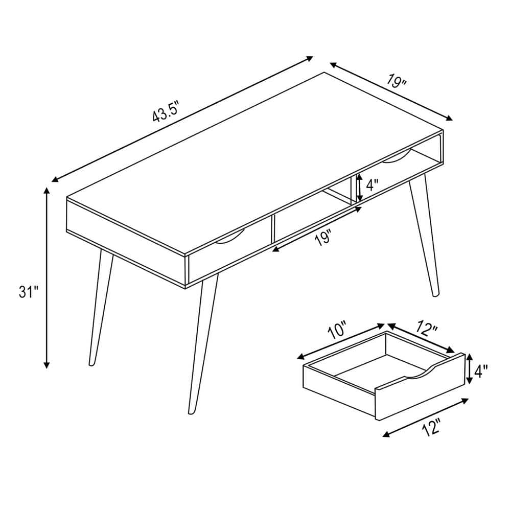 Costway Computer Desk Writing Table w/ Drawers Laptop PC Workstation Home Walnut