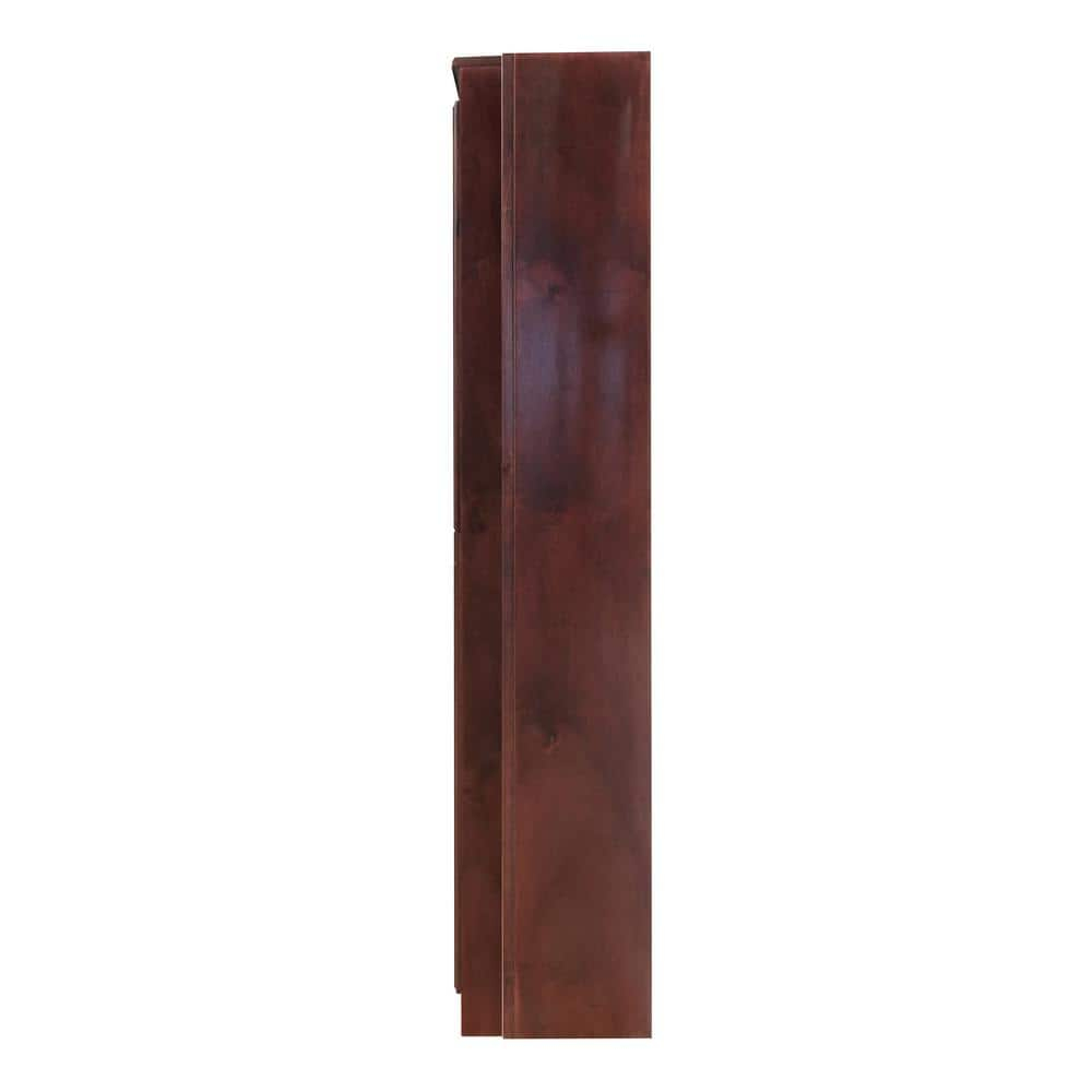 Concepts in Wood 15 Shelf Bookcase Wall with Doors, 72 inch Tall - Cherry Finish