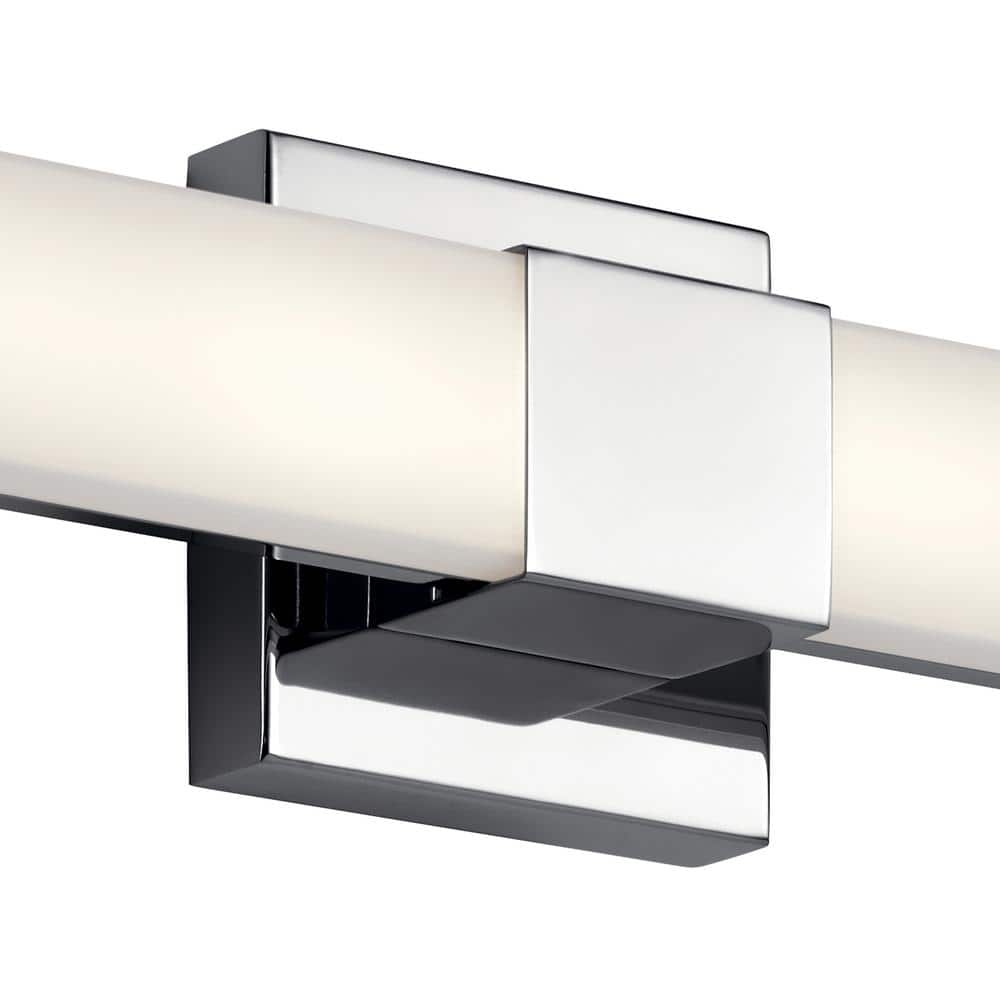 Elan Neltev 24" LED Wall Sconce with White Acrylic Downlight in Chrome