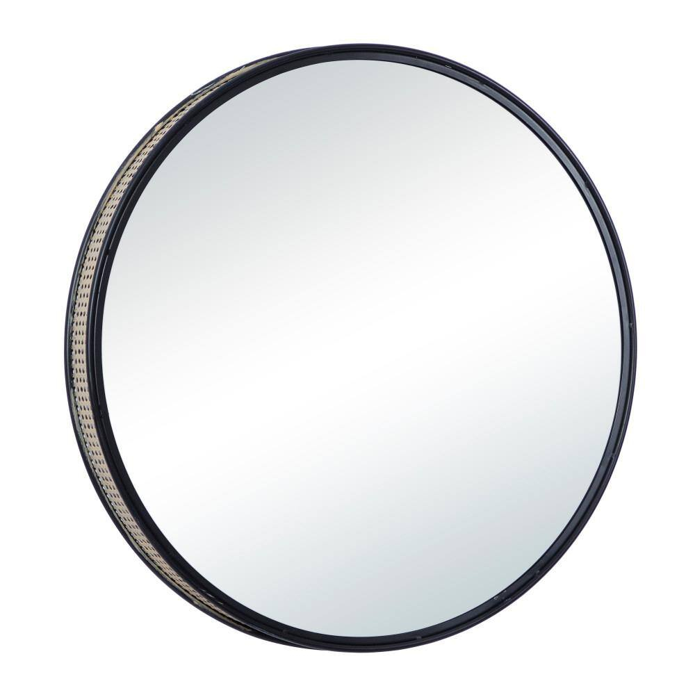 DecMode 32" x 32" Black Wall Mirror with Thin Frame