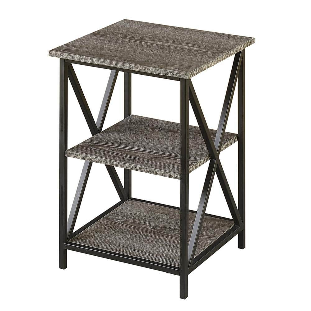 Tucson 3 Tier End Table, Weathered Gray