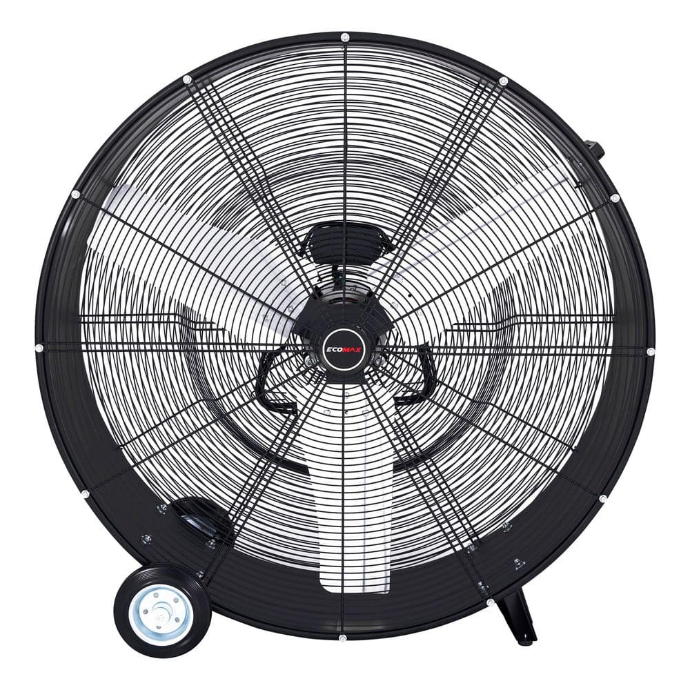 EcoMax 36-inch Black High Velocity Industrial Metal Drum Fan