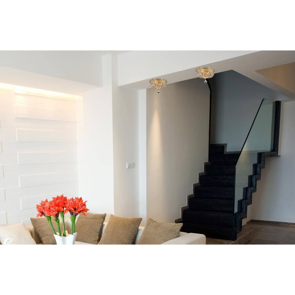 Elegant Lighting Tranquil 4 light Gold Flush Mount Clear Royal Cut Crystal