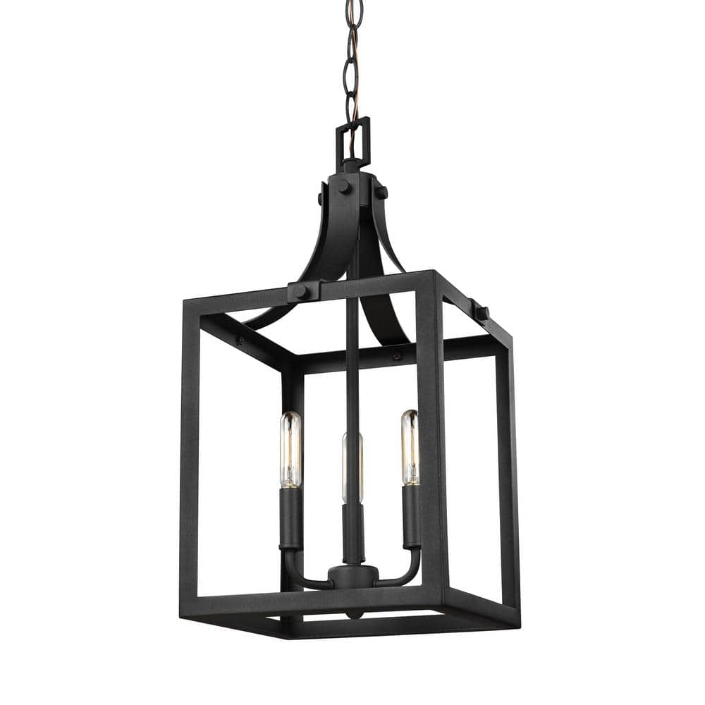 Labette 3-Light Black Bronze Accented Lantern Pendant