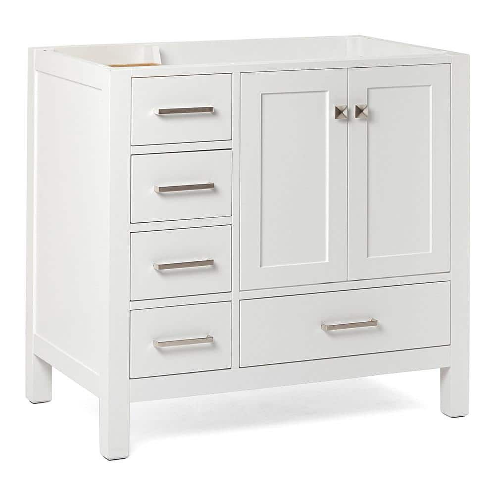 Ariel A037s-R-Bc Cambridge 36" Single Free Standing Wood Vanity Cabinet Only - White
