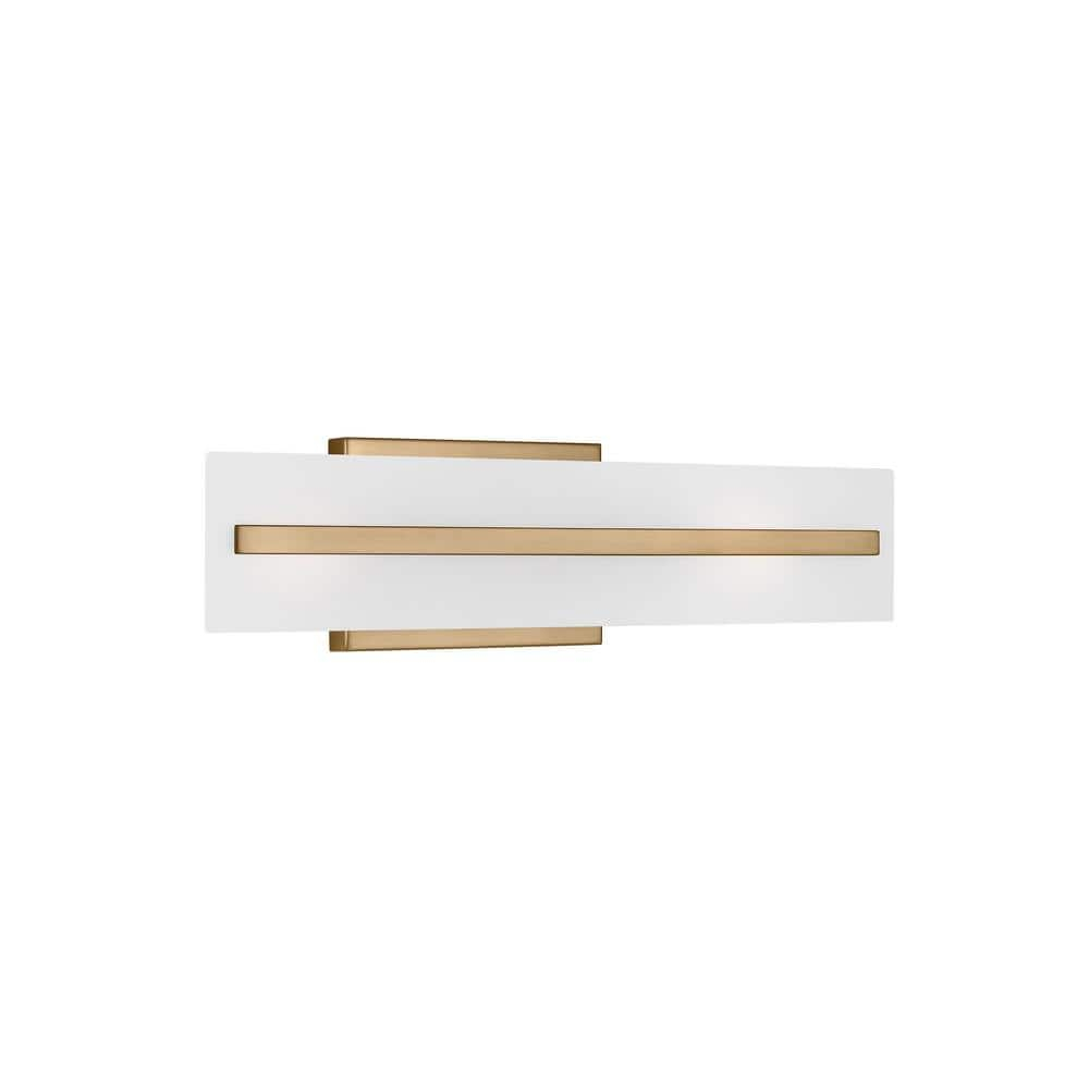 Dex Satin Brass Energy Star 2-Light Vanity with Etched Glass