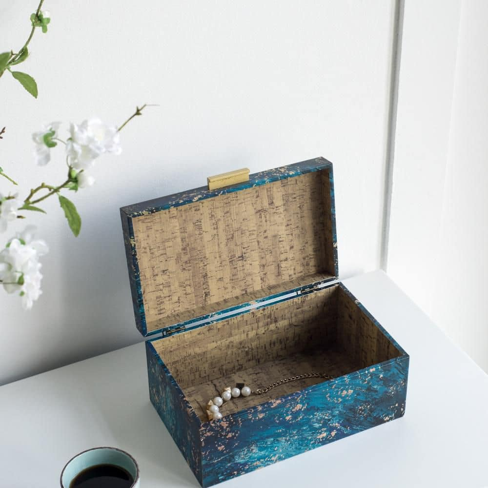 A&B Home  - Rectangular Decorative Boxes - Set of 3 - Blue